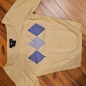 Cropped argyle sweater